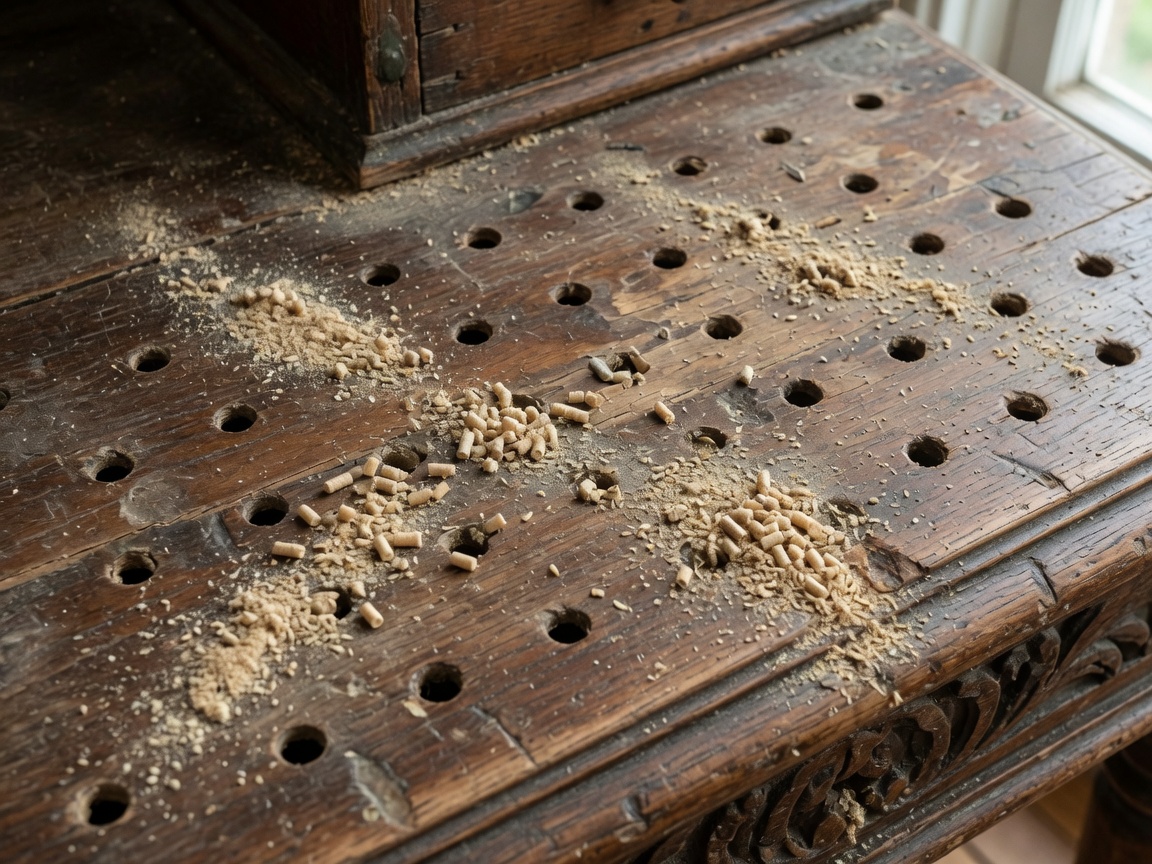 Identificación de carcoma en muebles y vigas en Madrid