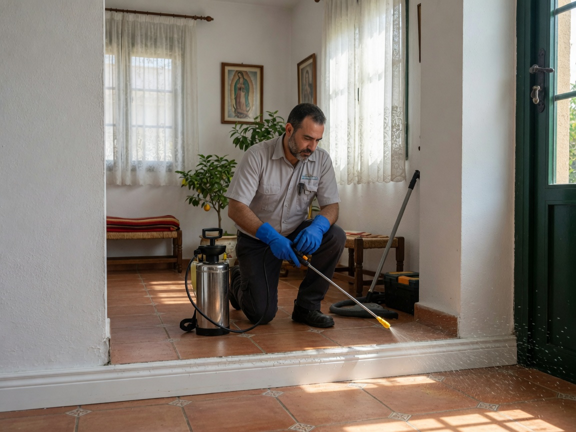 Técnico realizando desinsectación en madrid