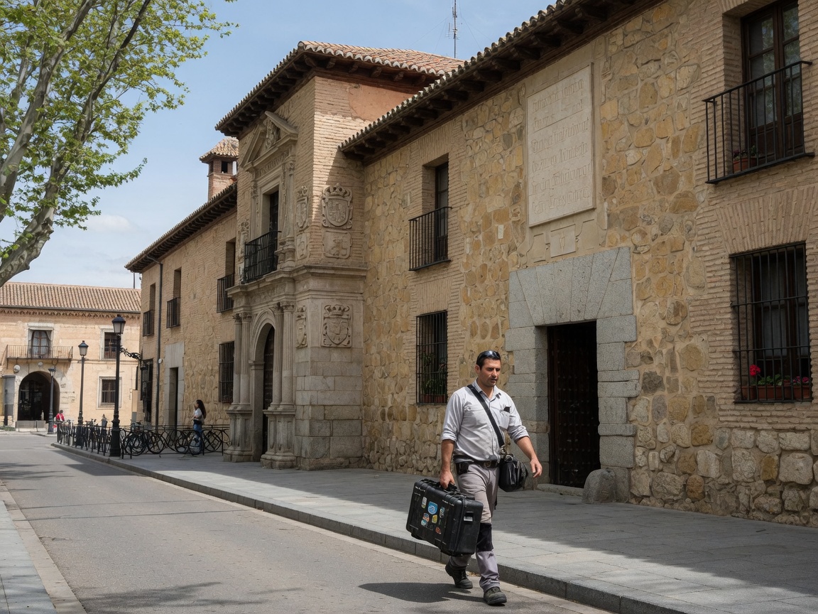 Técnico de control de plagas trabajando en Alcalá de Henares