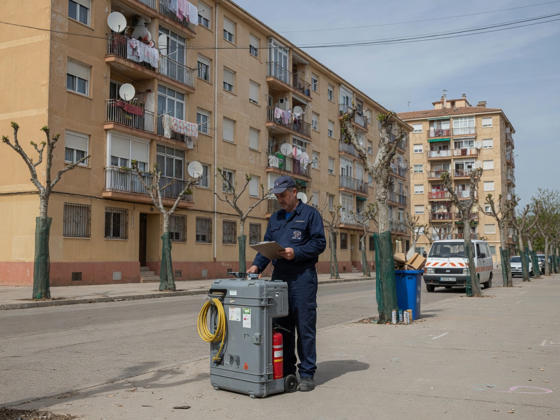 Técnico de control de plagas trabajando en Torrejón de Ardoz