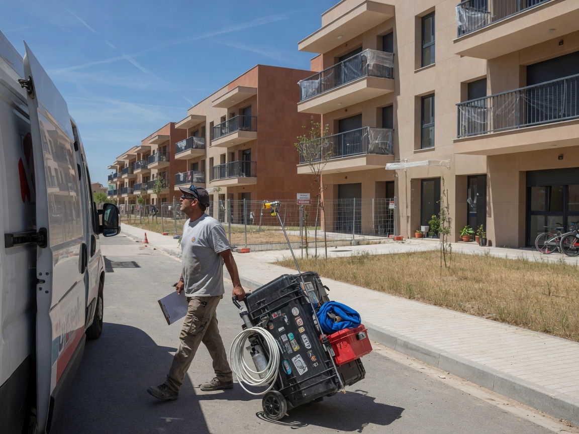 Técnico de control de plagas trabajando en Valdemoro